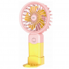 Μίνι ανεμιστήρας USB Rosberg R51760T, 2W, 8 εκ., 38 λεπτά αυτονομία, 3 ταχύτητες, Ενεργειακά αποδοτικός, Ροζ/κίτρινο