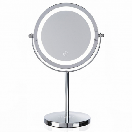 Καθρέφτης ομορφιάς Beautifly Looking Glass Light, 14,5 εκ., μεγέθυνση 10x, USB-C, LED, ρύθμιση 360°, ασημί