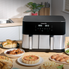 Διπλή φριτέζα θερμού αέρα 8 σε 1 Instant Pot Vortex DUAL SPLIT, 2600 W, 11 λίτρα, 205 °C, EvenCrisp, Συγχρονισμένο μαγείρεμα, Έλεγχος μέσω οθόνης αφής, Μαύρο/ανοξείδωτο