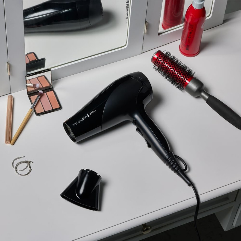 Στεγνωτήρας μαλλιών Remington Power Dry Ionic D3198, 2200 W, 2 ταχύτητες, 3 θερμοκρασίες, ιονισμός, μαύρο