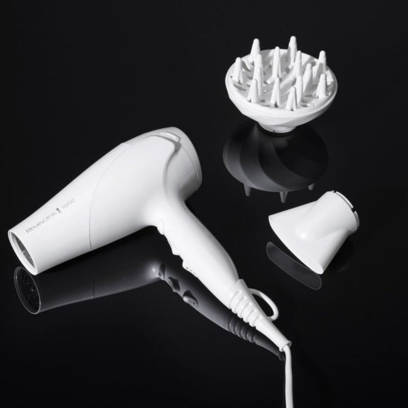 Στεγνωτήρας μαλλιών Remington Power Dry Ionic D3199, 2200 W, 2 ταχύτητες, 3 θερμοκρασίες, ιονισμός, λευκό
