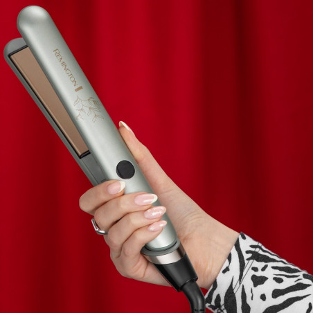 Σίδερο μαλλιών Remington Botanicals S5860, 150-230 °C, 10 ρυθμίσεις θερμοκρασίας, BotaniCare, Advanced Ceramic, Πλάκες με εκχύλισμα μικροβαλσαμών, Πράσινο