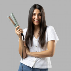 Σίδερο μαλλιών Remington Botanicals S5860, 150-230 °C, 10 ρυθμίσεις θερμοκρασίας, BotaniCare, Advanced Ceramic, Πλάκες με εκχύλισμα μικροβαλσαμών, Πράσινο