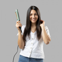 Σίδερο μαλλιών Remington Botanicals S5860, 150-230 °C, 10 ρυθμίσεις θερμοκρασίας, BotaniCare, Advanced Ceramic, Πλάκες με εκχύλισμα μικροβαλσαμών, Πράσινο