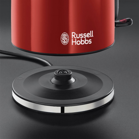 Ηλεκτρική κατσαρόλα Russell Hobbs Colours Plus Flame Red 20412-70, 2400 W, 1,7 λίτρα, Γρήγορο βράσιμο, Κρυφή αντίσταση, Βάση 360°, Ένδειξη, Κόκκινο