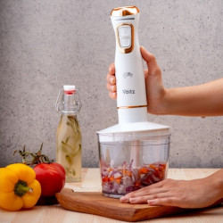 Μπλέντερ, τεμαχιστής και μίξερ 3 σε 1 Oliver Voltz OV51112WSC, 800W, 700 ml, 2 ταχύτητες, λεπίδα από ανοξείδωτο ατσάλι και εξάρτημα ανάδευσης, Λευκό
