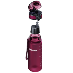 Φιάλη νερού με φίλτρο Aquaphor City 160028, 350 ml, Tritan, Ενεργός άνθρακας, Aqualen, Κάλυμμα με κλείδωμα, Κεράσι
