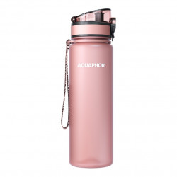 Φιάλη νερού με φίλτρο Aquaphor City 160041, 500 ml, Tritan, Ενεργός άνθρακας, Aqualen, Κάλυμμα με κλείδωμα, Ροζ
