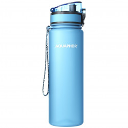 Φίλτρο νερού Aquaphor City 160046, 500 ml, Tritan, Ενεργός άνθρακας, Aqualen, Κάλυμμα με κλείδωμα, Μπλε παγετώνα