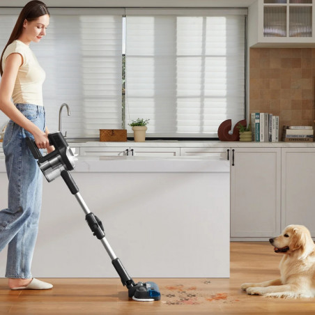 Κάθετη σκούπα 2 σε 1 Jimmy JV9 Pro Aqua, 500 W, 21 kPa, 65 λεπτά, 500 ml, 4 λειτουργίες, Dual-Cyclonic, LED, Υγρό/ξηρό, Γκρι/μαύρο