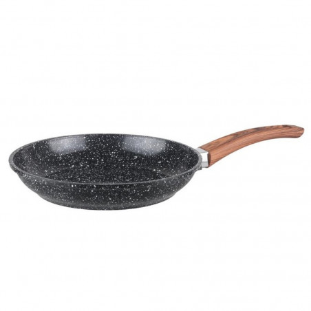 Τηγάνι Oliver Voltz OV54319C26, 26 x 4,5 εκ., Χυτό αλουμίνιο, Επίστρωση από μαρμάρινο κεραμικό, Για επαγωγικές εστίες, Μαύρο μελανζέ
