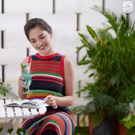 Μηχανή ανθρακούχου νερού Philips GoZero ADD4902WH/10, 1 λίτρο, Ρύθμιση ανθρακούχου, Βαλβίδα ασφαλείας, Χειροκίνητη, Σώμα από ανοξείδωτο ατσάλι, Λευκό ματ