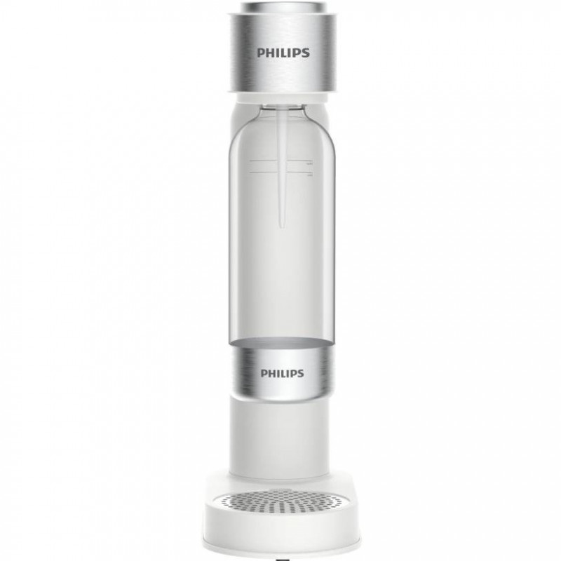 Μηχανή ανθρακούχου νερού Philips GoZero ADD4902WH/10, 1 λίτρο, Ρύθμιση ανθρακούχου, Βαλβίδα ασφαλείας, Χειροκίνητη, Σώμα από ανοξείδωτο ατσάλι, Λευκό ματ
