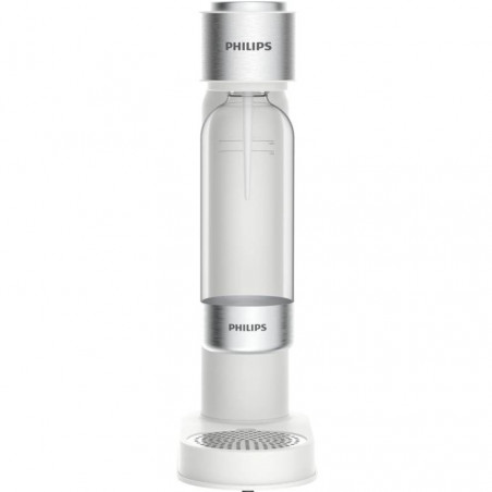 Μηχανή ανθρακούχου νερού Philips GoZero ADD4902WH/10, 1 λίτρο, Ρύθμιση ανθρακούχου, Βαλβίδα ασφαλείας, Χειροκίνητη, Σώμα από ανοξείδωτο ατσάλι, Λευκό ματ