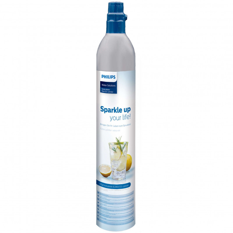 Φιάλη CO2 για χειροκίνητη μηχανή σόδας Philips ADD913/10, 1 τεμ., έως 60 λίτρα νερού, γκρι