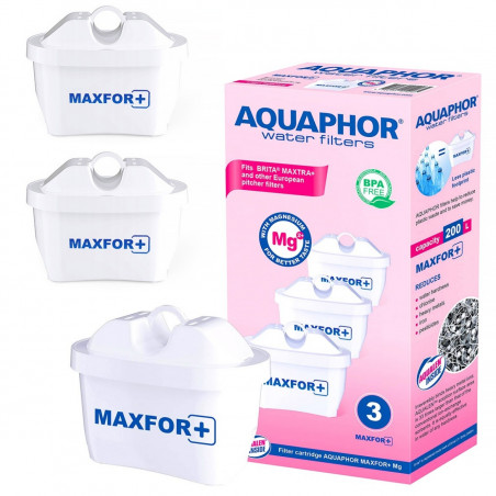 Σετ 3 φίλτρων νερού Aquaphor MAXFOR+ Mg 220006, 200 λίτρα, Λευκό