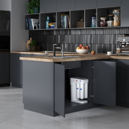 Ενσωματωμένο σύστημα φιλτραρίσματος με αντίστροφη όσμωση Aquaphor DWM-101S Morion 320003, 6,5 bar, 2 l/min, Εμπλουτισμός με μέταλλα, Λευκό