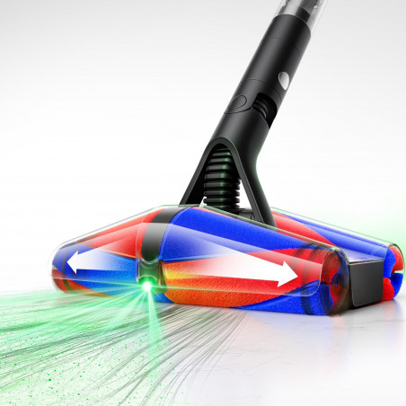 Κάθετη ηλεκτρική σκούπα Dyson PencilVac Fluffycones 492689-01, 55 AW, 30 λεπτά, 80 ml, 140000 Hyperdymium™, Εξαιρετικά λεπτή σχεδίαση, Φωτισμός LED, Μαύρο