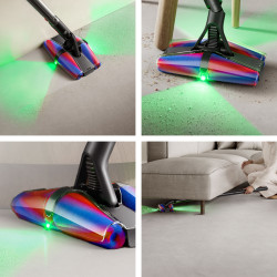 Κάθετη ηλεκτρική σκούπα Dyson PencilVac Fluffycones 492689-01, 55 AW, 30 λεπτά, 80 ml, 140000 Hyperdymium™, Εξαιρετικά λεπτή σχεδίαση, Φωτισμός LED, Μαύρο