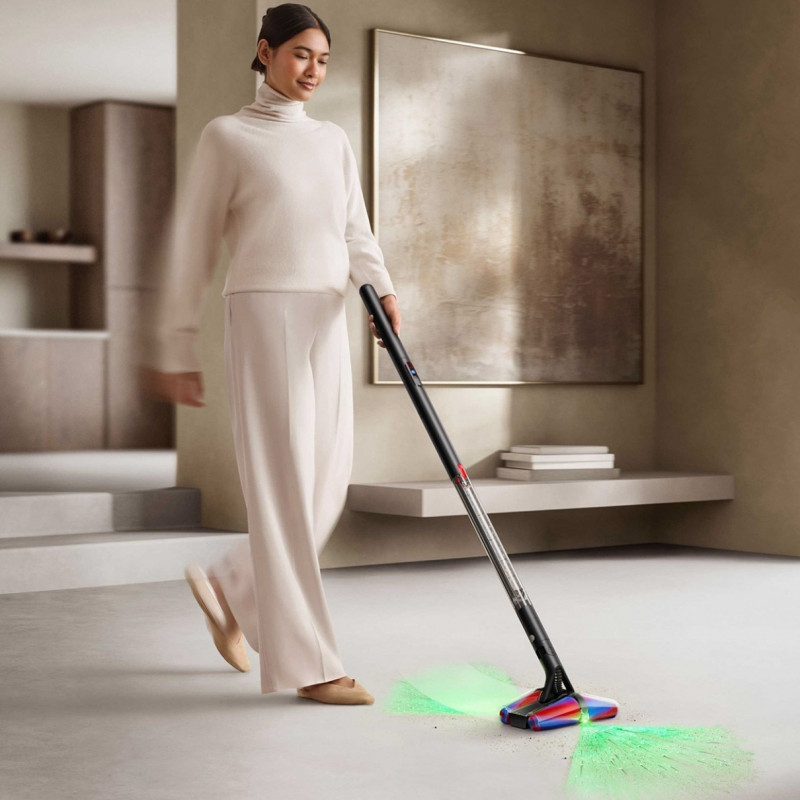 Κάθετη ηλεκτρική σκούπα Dyson PencilVac Fluffycones 492689-01, 55 AW, 30 λεπτά, 80 ml, 140000 Hyperdymium™, Εξαιρετικά λεπτή σχεδίαση, Φωτισμός LED, Μαύρο