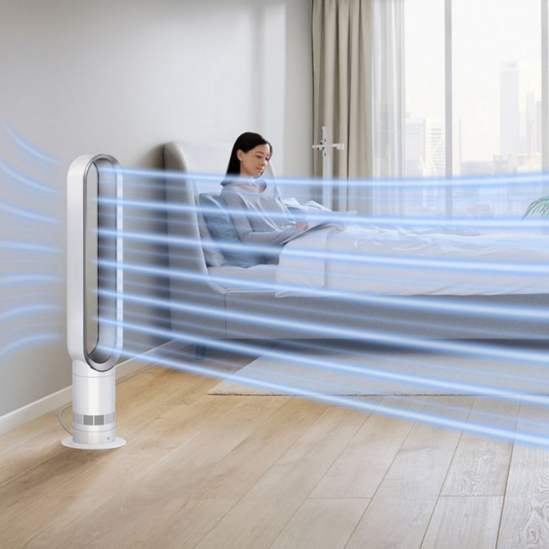 Ανεμιστήρας Dyson Cool™ AM07 300912-01, 56 W, 500 l/s, 10 ταχύτητες, Air Multiplier™, ταλάντωση 70°, χρονοδιακόπτης, λευκό/ασημί