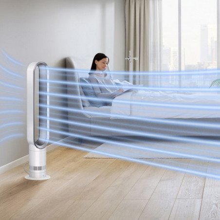 Ανεμιστήρας Dyson Cool™ AM07 300912-01, 56 W, 500 l/s, 10 ταχύτητες, Air Multiplier™, ταλάντωση 70°, χρονοδιακόπτης, λευκό/ασημί