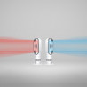 Συσκευή θέρμανσης και ψύξης 2 σε 1 Dyson AM15 Hot+Cool 586340-01, 35 τ.μ., 10 ταχύτητες, ταλάντωση 70°, οθόνη LCD, προστασία από ανατροπή, Air Multiplier™, λευκό/ασημί