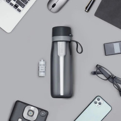 Φιάλη νερού με φίλτρο Philips GoZero Daily AWP2731GRR/58, 660 ml, 5-38 °C, Tritan χωρίς BPA, AWP285, Γκρι