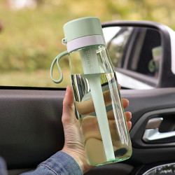 Φιάλη νερού με φίλτρο Philips GoZero Daily AWP2731GNR/58, 660 ml, 5-38 °C, Tritan χωρίς BPA, AWP285, Πράσινο