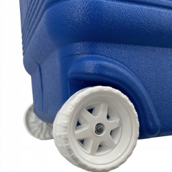 Ψυγείο με ρόδες Atlantic 1008728, 45 λίτρα, Ψύξη, Παθητική, 4 θήκες για ποτήρια, Μπλε