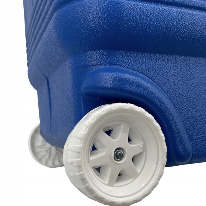 Ψυγείο με ρόδες Atlantic 1008728, 45 λίτρα, Ψύξη, Παθητική, 4 θήκες για ποτήρια, Μπλε