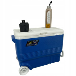 Ψυγείο με ρόδες Atlantic 1008728, 45 λίτρα, Ψύξη, Παθητική, 4 θήκες για ποτήρια, Μπλε