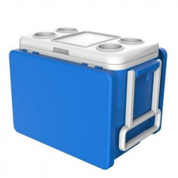 Ψυκτική θήκη με ράφια Atlantic 1008727, 45 λίτρα, Ψύξη, Παθητική, 4 θέσεις για ποτήρια, Μπλε