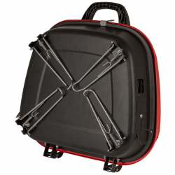 Μπάρμπεκιου με κάρβουνα Muhler 1003819, 41x41x40 εκ., Γαλβανισμένη σχάρα, Καπάκι, Κόκκινο