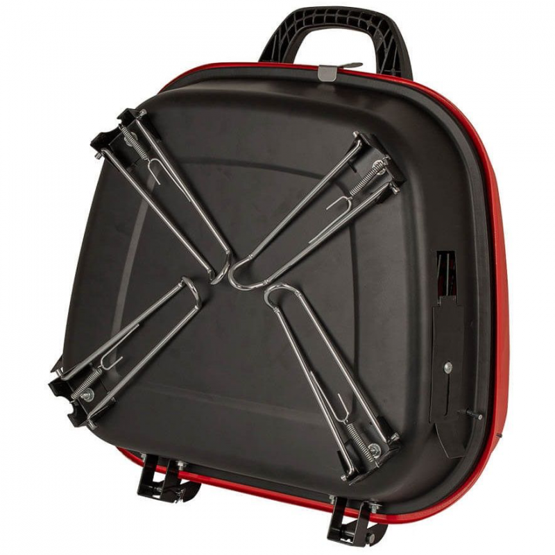 Μπάρμπεκιου με κάρβουνα Muhler 1003819, 41x41x40 εκ., Γαλβανισμένη σχάρα, Καπάκι, Κόκκινο