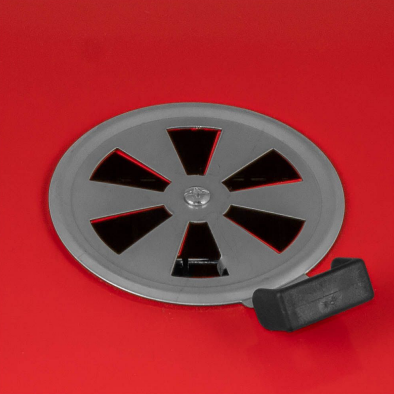 Μπάρμπεκιου με κάρβουνα Muhler 1003819, 41x41x40 εκ., Γαλβανισμένη σχάρα, Καπάκι, Κόκκινο