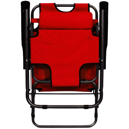 Ξαπλώστρα Muhler C2078 1005235, 153x60x78 εκ., Έως 100 κιλά, Πτυσσόμενη, Κόκκινη