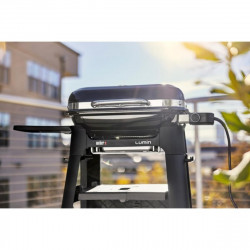 Ηλεκτρική ψησταριά Weber Lumin Compact WB91010979DL, 2200 W, μέγιστη θερμοκρασία 315 °C, εμαγιέ χυτοσίδηρες σχάρες, μαύρο