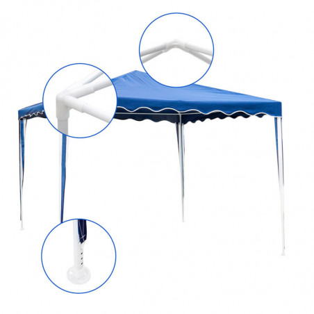 Σκηνή Muhler G1015 300x300x250 εκ., Μεταλλικός σκελετός, Μπλε