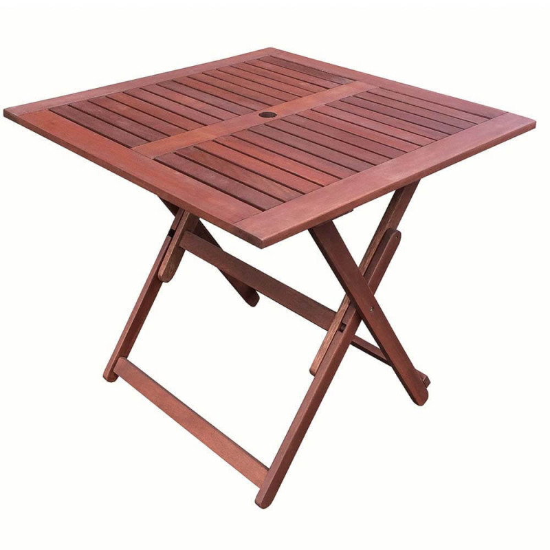 Σετ επίπλων κήπου Tirora Muhler Meranti, 5 τεμάχια, έως 100 κιλά, πτυσσόμενα, ξύλο, καφέ