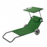 Σετ 4 ξαπλώστρες με τέντα Muhler 1005988, 147x52x24 εκ., έως 90 κιλά, πτυσσόμενο, με ροδάκια, πράσινο