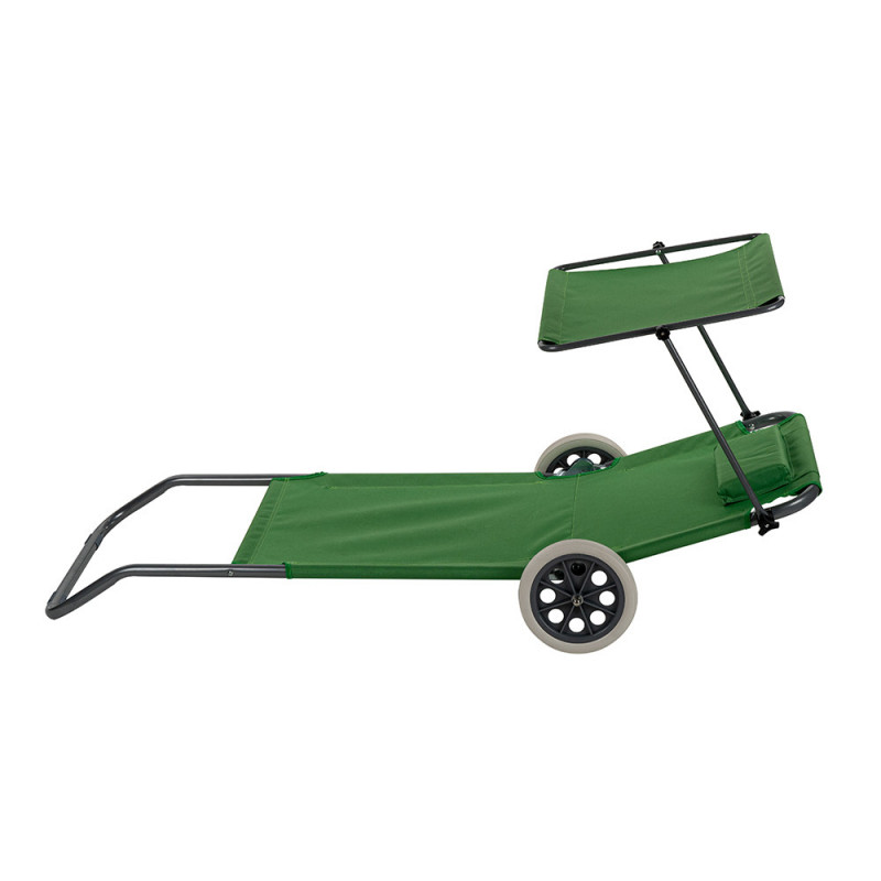 Σετ 4 ξαπλώστρες με τέντα Muhler 1005988, 147x52x24 εκ., έως 90 κιλά, πτυσσόμενο, με ροδάκια, πράσινο