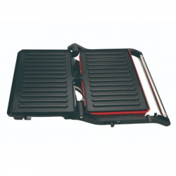 Τοστιέρα Panini Oliver Voltz OV51442R, 1000 W, Αντικολλητικές πλάκες, Άνοιγμα 180°, Δίσκος συλλογής λίπους, Κόκκινο