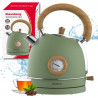 Ηλεκτρικός βραστήρας Klausberg KB 9008, 2200 W, 1,8 λίτρα, βάση 360°, ένδειξη στάθμης νερού, θερμόμετρο, Πράσινο