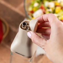 Γυάλινη φιάλη για σάλτσες Kinghoff KH 2004, 500 ml, Δοσομετρητής, Στεγανό κλείσιμο, Μπεζ