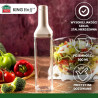 Γυάλινη φιάλη για σάλτσες Kinghoff KH 2004, 500 ml, Δοσομετρητής, Στεγανό κλείσιμο, Μπεζ