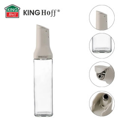 Γυάλινη φιάλη για σάλτσες Kinghoff KH 2004, 500 ml, Δοσομετρητής, Στεγανό κλείσιμο, Μπεζ