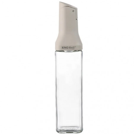 Γυάλινη φιάλη για σάλτσες Kinghoff KH 2004, 500 ml, Δοσομετρητής, Στεγανό κλείσιμο, Μπεζ