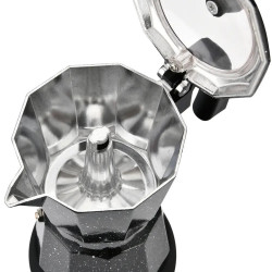Ηλεκτρική κουβανέζικη καφετιέρα Klausberg KB 7998, 500 W, 6 φλιτζάνια, Ενσωματωμένη θερμαντική αντίσταση, Βαλβίδα ασφαλείας, Μαύρο