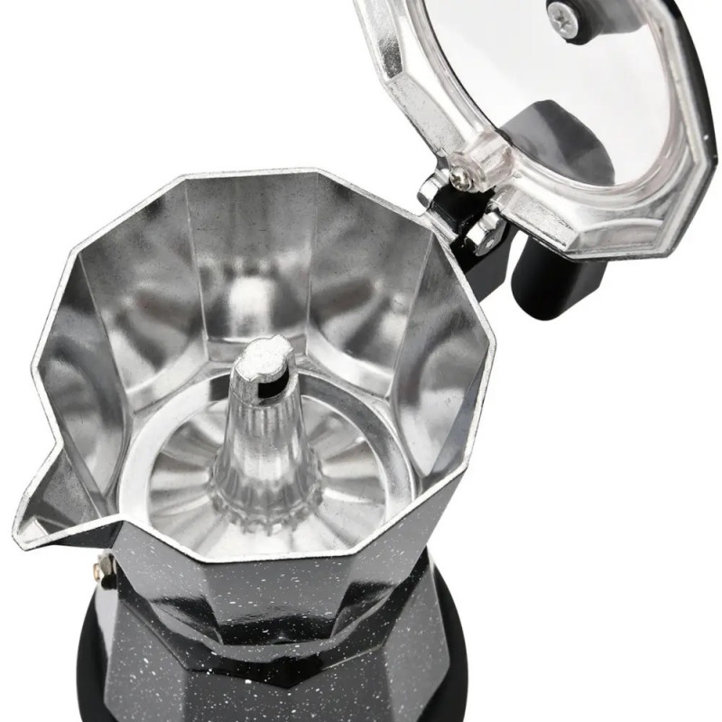 Ηλεκτρική κουβανέζικη καφετιέρα Klausberg KB 7998, 500 W, 6 φλιτζάνια, Ενσωματωμένη θερμαντική αντίσταση, Βαλβίδα ασφαλείας, Μαύρο